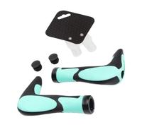 Manopole for mountain bike in silicone multidensità for un controllo confortevole sui sentieri(Black-cyan)