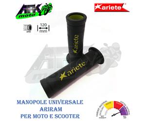 Manopole Forate Ariram Road Racing Grips 120 mm Nero/Giallo per Moto e Scooter