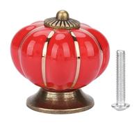 Manopole in ceramica per zucca Maniglia in stile europeo per mobili per cassetti dell'armadio Ceramica in lega di zinco 35 mm 1,38 pollici 65 g 2,3 once Cucina Bagno (Rossa)