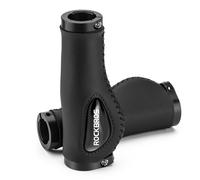 Manopole in pelle per manubrio di bicicletta, diametro 22 mm - nere