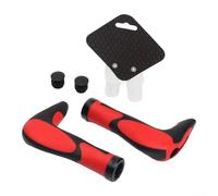 Manopole in silicone per manubrio della bicicletta con design ammortizzante per un migliore controllo sui sentieri di montagna (una coppia nero-rossa)