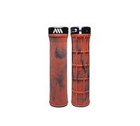 Manopole Leggere Ams Berm Grips per MTB, Compatibili con all Mountain, Enduro e Downhill, Presa Sicura e Duratura, 135mm Lunghezza - Solo 100g | Rosso Camo