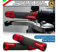 MANOPOLE MANUBRIO ANTISCIVOLO PER APRILIA EUROPA 125 ROSSO CON CONTRAPPESI