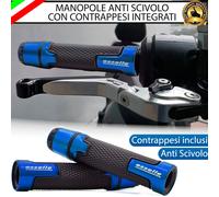 MANOPOLE MANUBRIO ANTISCIVOLO PER APRILIA SXV 550 BLU CON CONTRAPPESI