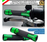 MANOPOLE MANUBRIO ANTISCIVOLO PER GILERA OREGON 250 VERDE CON CONTRAPPESI