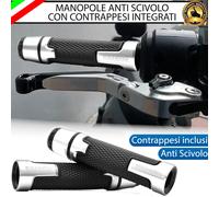 MANOPOLE MANUBRIO ANTISCIVOLO PER MOTO GUZZI V 35 ARGENTO CON CONTRAPPESI