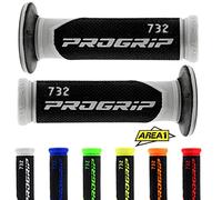Manopole manubrio in gomma Progrip 732 Road diversi colori (incluso adesivo Area1) (nero + grigio)
