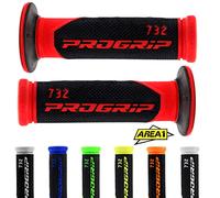 Manopole manubrio in gomma Progrip 732 Road diversi colori (incluso adesivo Area1) (nero + rosso)