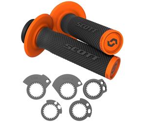 MANOPOLE MOTO SCOTT CROSS ENDURO NERO ARANCIO SX II LOCK ON CON CAM ACCELERATORE