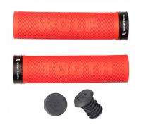 Manopole MTB ECHO LOCK-ON Rosso Nero - Alluminio 6061 - 132mm x 32mm - Leggere e Resistenti
