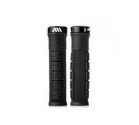 AMS RISE Manopole MTB Lock On Ergonomiche in Gomma Grip Professionale Enduro Trail Race 132 mm, Nero