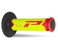 Progrip Manopole MX 788/228 - Tripla densità - Rosso/Giallo/Nero - No foro - Ø 22-25 mm - L 115 mm