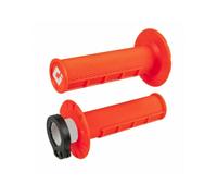 Manopole Odi Mx V2 Lock-On Half-Waffle Arancione Neon Per Moto Ricambi Accessori