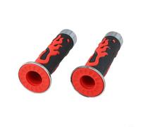 Manopole per acceleratore per moto, 22 mm, design con teschio di fiamma rossa, in gomma morbida, per la maggior parte delle moto, compatibili con montaggio (rosso)