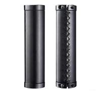 Manopole per bicicletta con blocco bilaterale e similpelle retrò antigraffio, con doppi anelli di bloccaggio in lega per un'installazione sicura su mountain bike e bici da strada (nero)