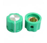 Manopole per chitarra, 15 pezzi, 16 x 12 mm, manopole in plastica per amplificatore per chitarra, regolazione del volume HIFI DVD, effettore, foro interno 6,4 mm (verde)