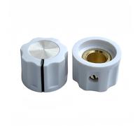 Manopole per chitarra, 15 pezzi, 16 x 12 mm, manopole in plastica per amplificatore per chitarra, regolazione del volume HIFI DVD, effettore, foro interno 6,4 mm (bianco)