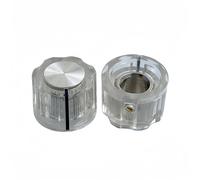 Manopole per chitarra, 15 pezzi, 16 x 12 mm, manopole in plastica per amplificatore per chitarra, regolazione del volume HIFI DVD, effettore, foro interno 6,4 mm (trasparente)
