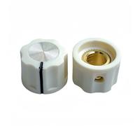 Manopole per chitarra, 15 pezzi, 16 x 12 mm, manopole in plastica per amplificatore per chitarra, regolazione del volume HIFI DVD, effettore, foro interno 6,4 mm (avorio)