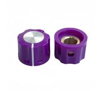 Manopole per chitarra, 15 pezzi, 16 x 12 mm, manopole in plastica per amplificatore per chitarra, regolazione del volume HIFI DVD, effettore, foro interno 6,4 mm (viola)