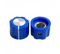 Manopole per chitarra, 15 pezzi, 16 x 12 mm, manopole in plastica per amplificatore per chitarra, regolazione del volume HIFI DVD, effettore, foro interno 6,4 mm (blu)