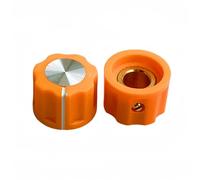 Manopole per chitarra, 15 pezzi, 16 x 12 mm, manopole in plastica per amplificatore per chitarra, regolazione del volume HIFI DVD, effettore, foro interno 6,4 mm (arancione)