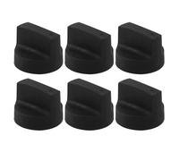 Manopole per Fornelli Gas Rotonde 50mm, Set 6 Pezzi Nere | Plastica, Controllo Affidabile della Fiamma, Installazione Semplice, Ricambio per Piano Cottura
