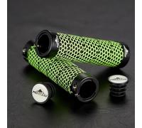 Manopole per manubrio della bicicletta a doppia serratura, diametro 22,2 mm, in schiuma EVA + PU, con anelli di bloccaggio in lega di alluminio, lunghezza 130 mm, coppia (verde)