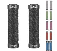 Manopole per manubrio della bicicletta a doppia serratura per mountain bike, diametro 22,2 mm, in schiuma EVA+PU, con anelli di bloccaggio in lega di alluminio, lunghezza 130 mm, coppia (nero)