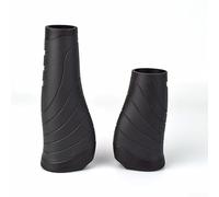 Manopole per manubrio della bicicletta, ergonomiche, in gomma e alluminio, con chiusura a scatto, 1 paio, texture morbida e confortevole, lunghe 130 mm, corte 90 mm (nero lungo + corto)