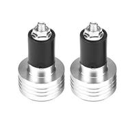 Manopole per manubrio, Fydun Coppia di manopole per moto in alluminio universale 22 mm Terminali per manubrio Tappo per bilanciamento del peso(Argento)