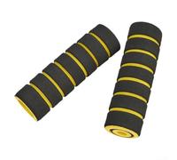 Manopole per manubrio moto con leva del freno in schiuma, comode esperienze di guida e facili da usare (nero + giallo)