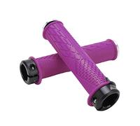 Manopole per manubrio per mountain bike 2 pezzi, comode impugnature di bloccaggio in gomma TPR (Viola)