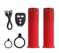 Manopole per manubrio scooter elettrico con indicatori di direzione a LED, telecomando wireless, silicone resistente alle intemperie, compatibile con XIAOMI per M365 e altri modelli simili (rosso)