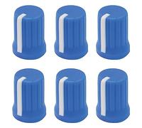 Manopole per miscelatore, 6 mm, con foro a D, in gomma, impugnatura morbida, colori vivaci, confezione da 6 (blu)