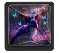 Manopole quadrate a gradini per armadio a forma di coniglio e farfalla, per porta della cucina, manopole nere per cassetti e cassettiere, maniglie per porte della cucina per armadi