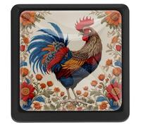 Manopole quadrate a gradini retrò a forma di gallo e fiore per armadio da cucina, manopole nere per cassetti e cassettiere, maniglie per porte della cucina per armadi