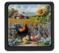 Manopole quadrate per armadietti a gradini con gallo e girasole per armadio da cucina, manopole nere per cassetti e cassettiere, maniglie per porte della cucina per armadi