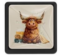 Manopole quadrate per armadietti da bagno Highland Vitello Mucca Gradini per Armadio Porta della Cucina, Manopole per Cassetto Comò Camera da Letto Nero, Maniglia Hardware Manopole per Porta della