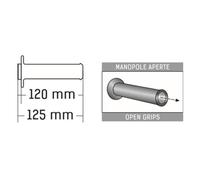 Manopole Racing DOMINO 126mm Nero/Rosso a01041c4240 per Moto Ricambi Accessori