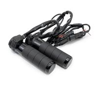 Manopole riscaldate Koso Titan-X con interruttore, compatibili Harley | Selezione temp., 5 zone, interruttore LED 5 colori, spegnimento auto, alluminio, grip morbido, nero, OEM AX068K10