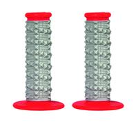 Manopole SCAR x2r Doppio Density Full Diamond-Gris/Rosso per Moto Ricambi