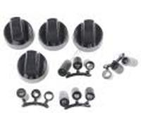 MANOPOLE UNIVERSALI FORNO CUCINA SET 4 PZ CON ADATTATORI UNIVERSALI COLORE NERO