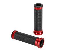 Manopole Universali Moto Scooter In Gomma Antiscivolo Inserti Alluminio Rosso