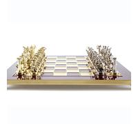 MANOPOULOS Giants Battaglia Metallo Set di Scacchi Oro Argento 36cm Rosso Tavola