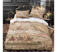 Manoscritti medievali Set Copripiumino Con Stampa 3D Piramidi di Giza during The Abbas Dynasty Biancheria Letto,morbida Microfibra, Federe, Per Adulti, Adolescenti, Bambino,Super King（260x220cm)