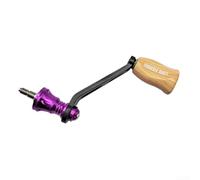 Manovella a braccio singolo con venatura del legno per Stella per STRADIC Complex F4 Twin Power per SAHARA, cerchio foro 55 mm, lunghezza totale 70 mm, interfaccia in acciaio inox (viola)