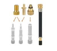 Manovella Set di adattatori per valvole con prolunga per valvola, 140 mm, adattatore ermetico per valvola auto, Dunlop & Presta, accessori di alta qualità per biciclette, bici da strada, MTB e auto