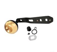 Manovella Singola Carbonio 112mm per Daiwa per abu Manovella | Carbonio+alluminio, 112mm lunghezza, 35g peso, presa comoda, per mulinelli baitcasting(black gold left hand)