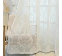 MANQILE Tenda in Tulle Trasparente Bianco Blu per Tende della Camera da Letto del Soggiorno